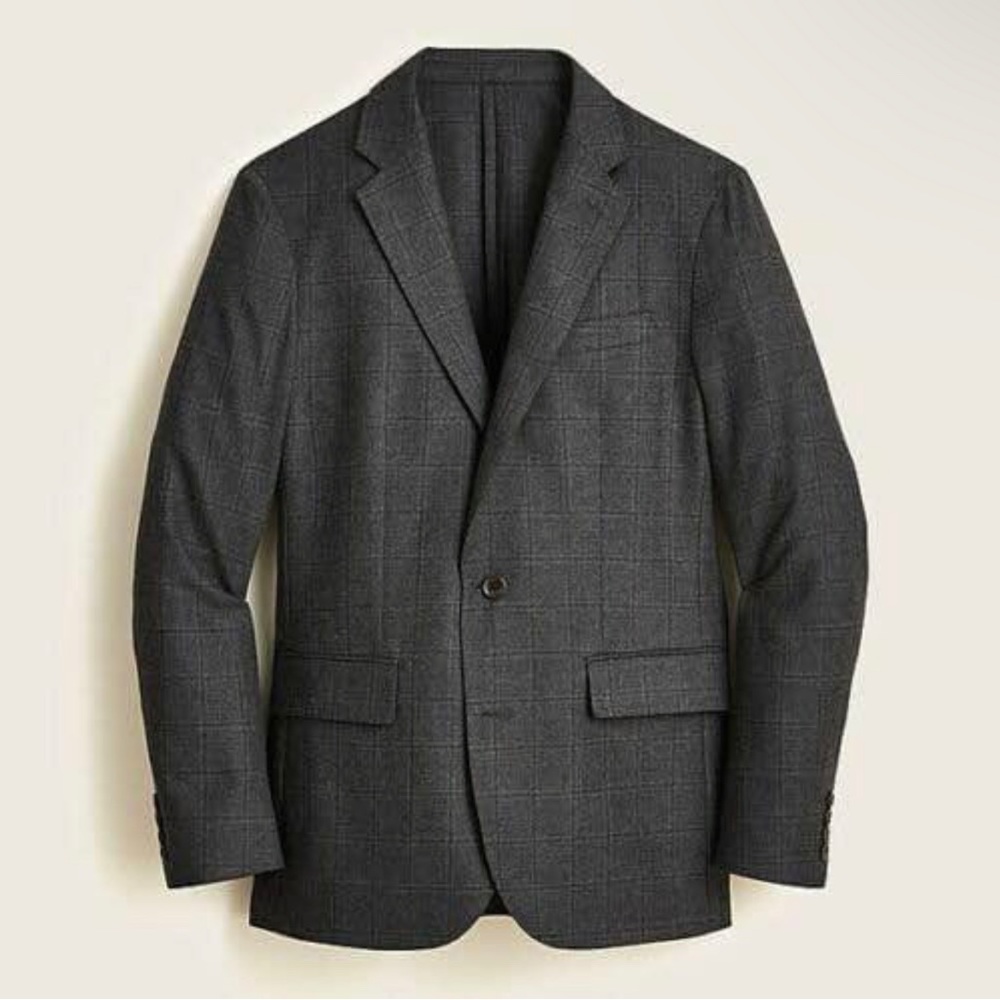Ludlow Slim-fit unstructured suit in English wool-cotton, NWT, Size 44R